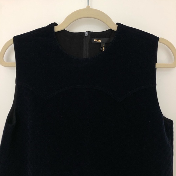Maje Dresses & Skirts - Maje Marine Robe Trapeze (Navy Blue Velvet)